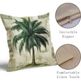 thumbnail image 4 of Tropical Palm Tree Pillow Covers 18x18 Inch Vintage Green Banana Leaf Outdoor Decorative Throw Pillow Covers Set of 2 Rustic Pillowcases Farmhouse Cotton Linen Cushion Covers for Couch Bed Sofa Decor, 4 of 6