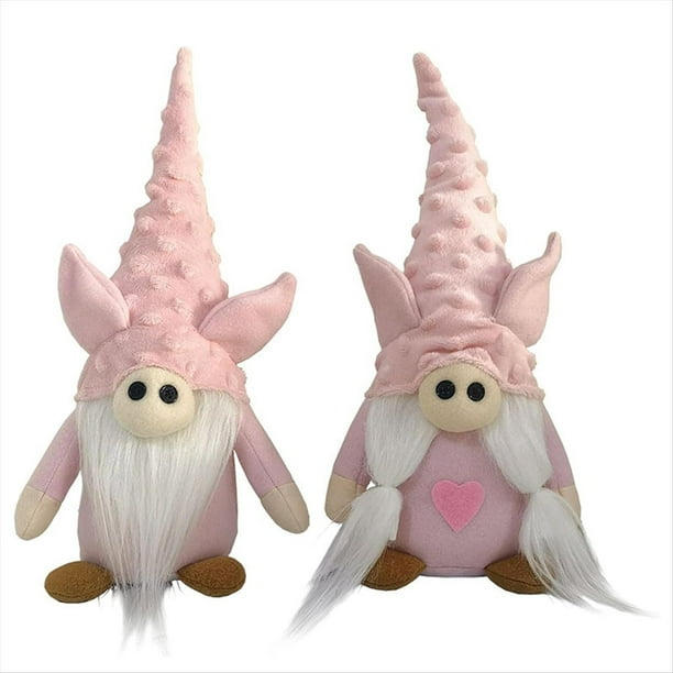 Muñecos de Peluche de Gnomos, Muñeco de Cerdo de Peluche, Decoración Hecha una Mano, Muñeco Sin Rostro, Estatuilla de Enano Rosa, Decoración de Escritorio para el Hogar