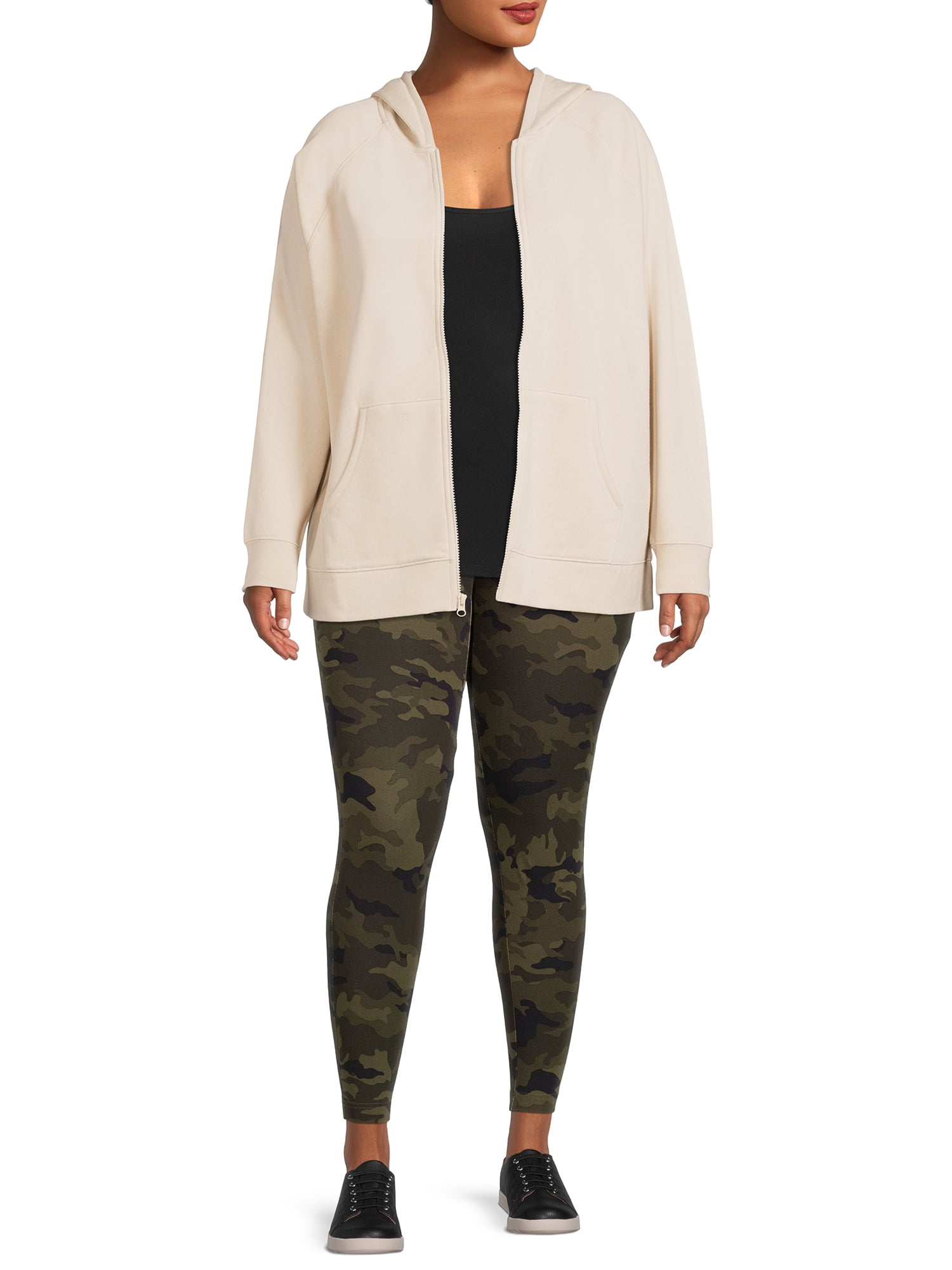 Terra & Sky Women's Plus Size Fleece Zip Up Hoodie