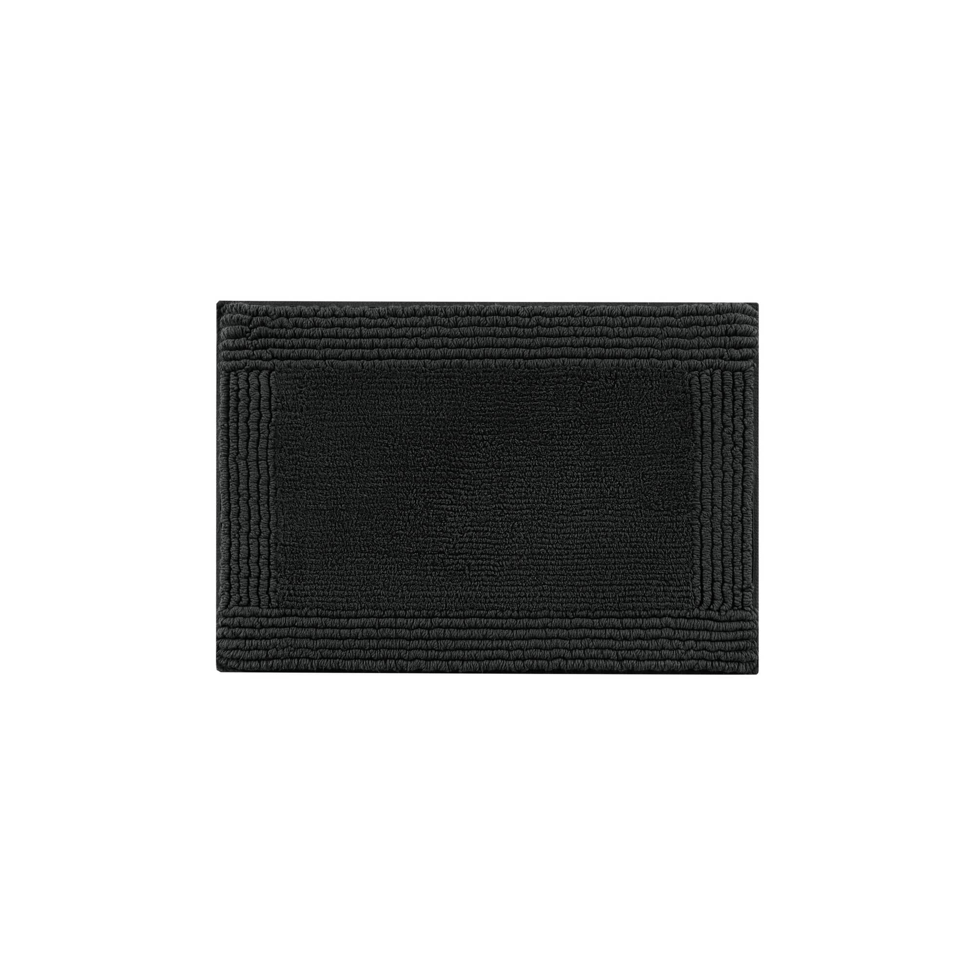 100% Cotton Tufted 3000 GSM Reversible Bath Rug 24x72" Black Ultra Plush Dense Machine Washable Long Bathroom Rug Runner
