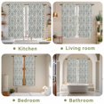 thumbnail image 6 of Teal Geometric Kitchen Curtains, Boho Ethnic Plaid Modern Abstract Art Light Filtering Window Curtain Panels, 2Pcs Rod Pocket Window Treatments Set for Living Room Bathroom Bedroom 42x63 Inches, 6 of 9