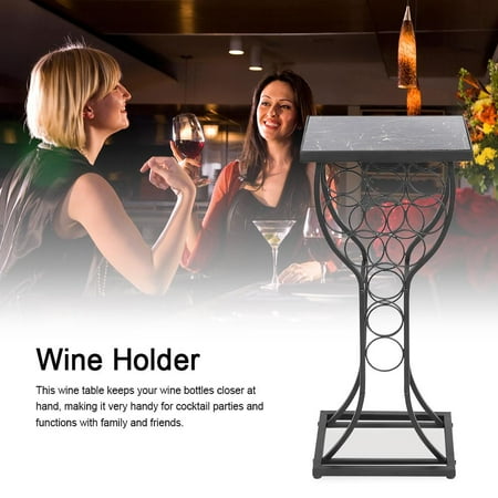 Maple Wine Racks Zerone Furniture Metal with Marble Finish Top Table with Wine Storage Organizer Rack Holder Display, Wine Organizer,Wine Holder ()