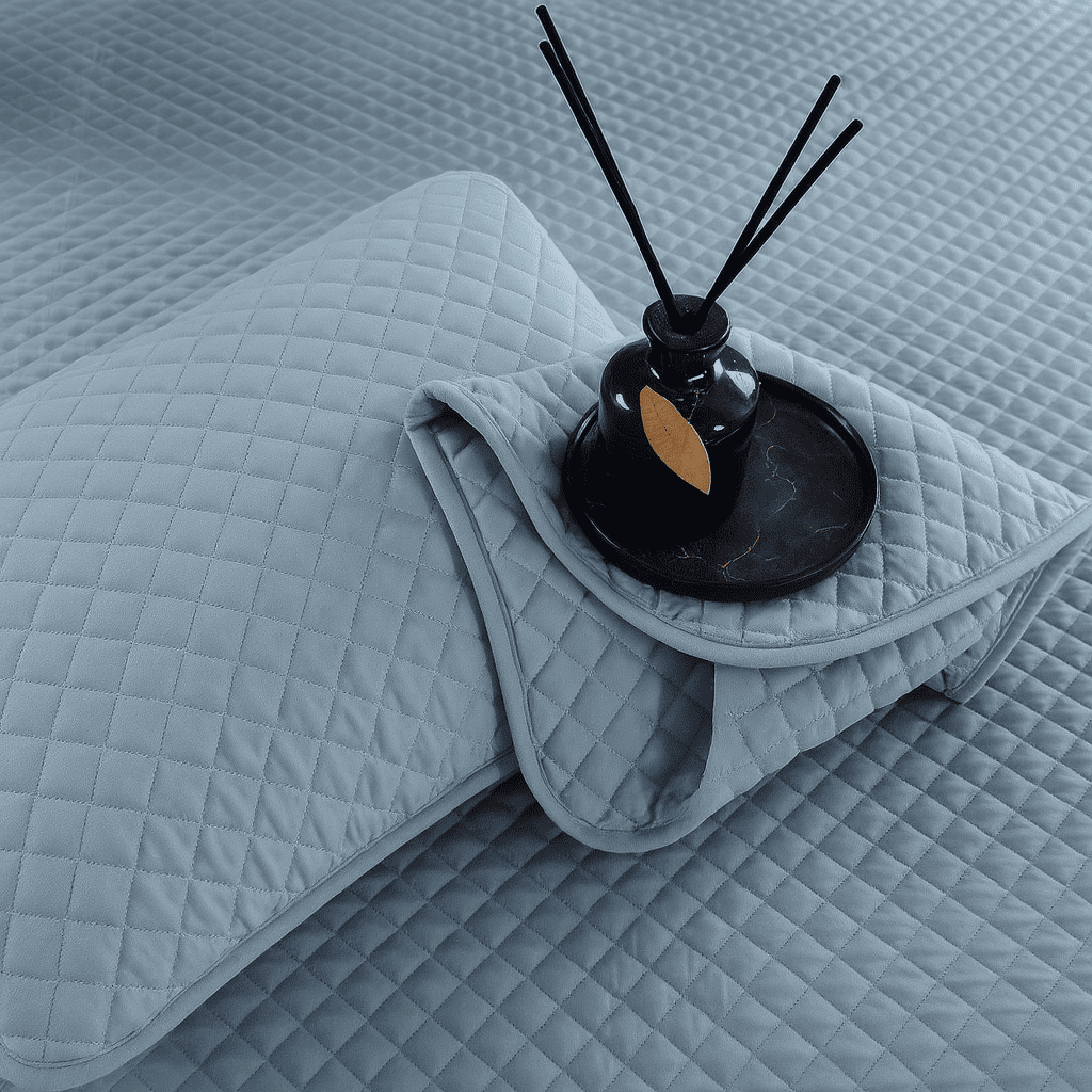Shubozy Ultra-Soft All Season Quilt Set – Lightweight Microfiber Bedspread with Elegant Diamond Embossing, Solid Color Bedding (Gray,King)