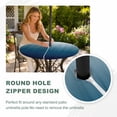 thumbnail image 4 of Round Outdoor Tablecloth with Umbrella Hole and Zipper, Navy Blue Ombre Tablecloth with Elastic Waterproof, Contemporary Gradient Abstract Art Patio Table Covers for 45" - 54" Picnic Pool Tables, 4 of 9