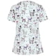 thumbnail image 3 of Blusa Umfun para mujer, blusa médica con bolsillo, blusa de enfermera de manga corta con cuello en V, blusa de uniforme de trabajo estampada, blusa blanca S, 3 of 4