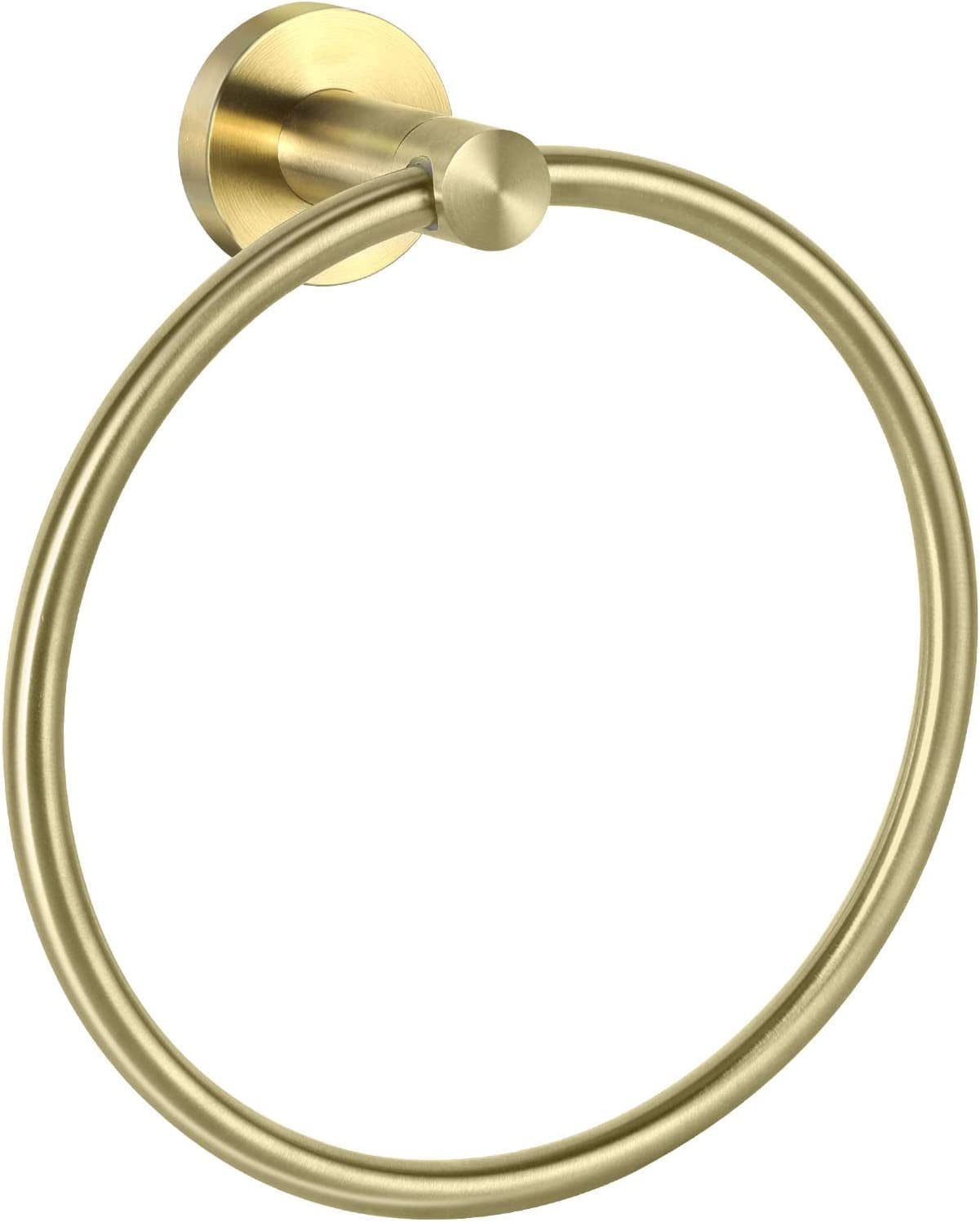 Brushed Gold Bathroom Towel Holder Ring，SUS 304 Stainless Steel Round