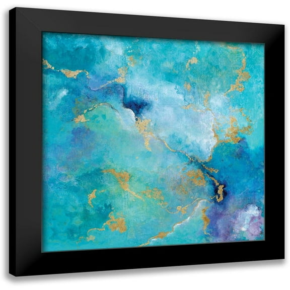 Tava Studios 12x12 Black Modern Framed Museum Art Print Titled - Golden Edge I