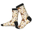 thumbnail image 2 of Disketp Cute Bee Honey Jar Hive Bear Unisex Mid-Calf Socks Lightweight Breathable Ventilation Ankle Socks, 2 of 7