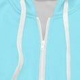 thumbnail image 6 of Lovskoo Winter Coats for Women 2023 Trendy Zip Up Hoodies Solid Color Thick and Fleece Fall Oversized Sweatshirts Casual Long Sleeve Pocket Hooded Long Outerwear Light Blue, 6 of 7