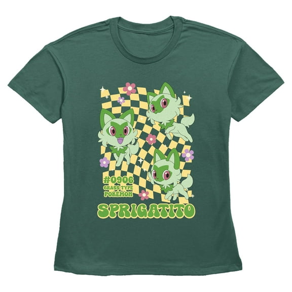 Women's Pokemon Sprigatito Floral Type Graphic T-Shirt