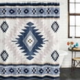 thumbnail image 3 of Blue Beige Boho Waterproof Fabric Shower Curtain,Vintage Ethnic Tribal Southwestern Waterproof Fabric Shower Curtain for Bathroom Curtains Bathtubs Hotel Shower Curtains with 12 Hooks Small 36x72in, 3 of 8