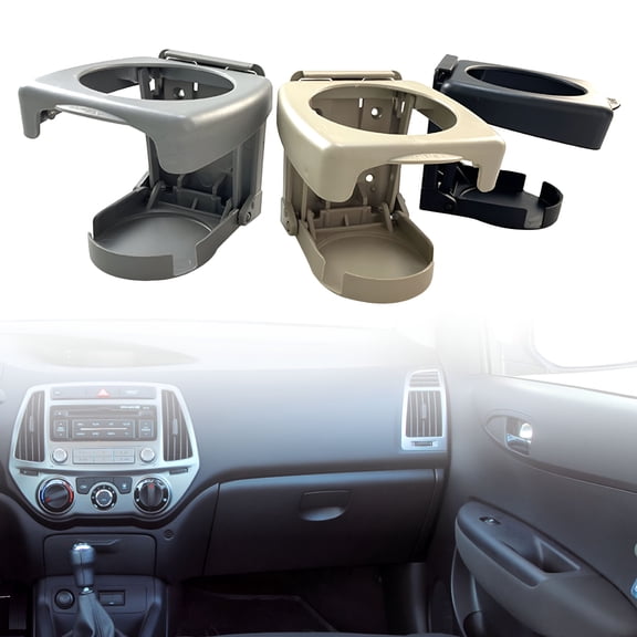 LAMIRO 1 Pack Car Cup Holder, Car Vehicle Truck Hard Plastic Folding Beverage Drink Bottle Can Stand Mount for Water Cup, Coffee Tumbler, Mug and Soda Can (Black)