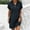 Navy, variant on 2025 Casual Summer T Shirt Dress for Women Solid Color Short Sleeve V Neck Mini Shift Dresses with Pockets