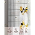 thumbnail image 6 of Honey Gnomes Sheer Curtains 63 Inch Length 2 Panels for Living Room, Spring Botanical Lemons Leaves Wooden Grain Voile Kitchen Curtain Set, Luxury Privacy Drapes Window Treatment for Bedroom, 6 of 7