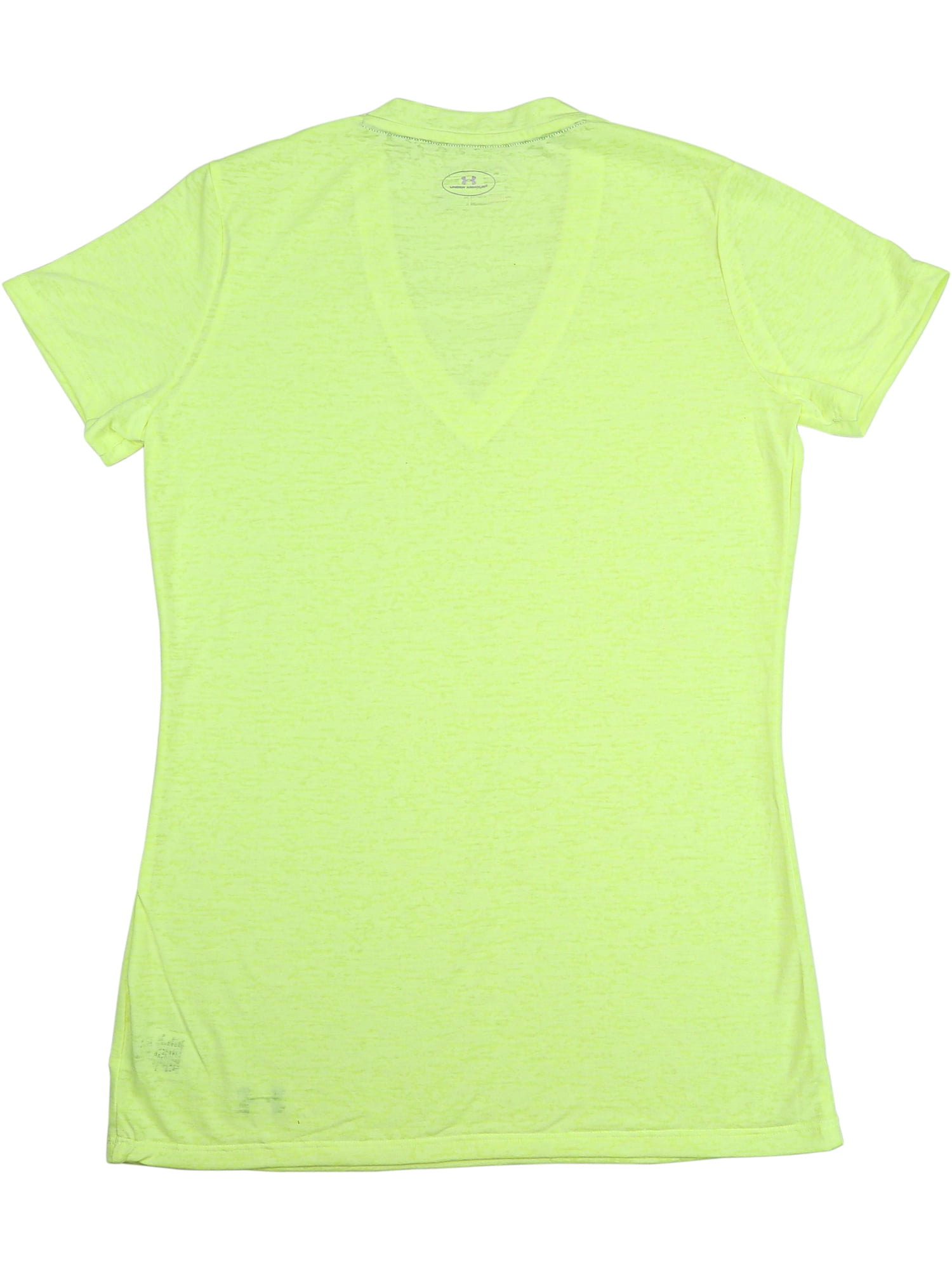 Under Armour Women's High Vis Yellow / Steel V-Neck Loose Fit Tee Short ...