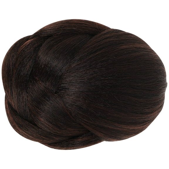 PTOOTP Women Black Hair Bun Extension High Temperature Fiber Fake Hairpiece for Neat Updo 1 Piece