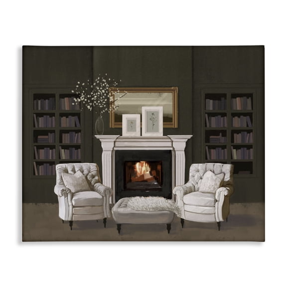 Stupell Industries Modern Modern Living Room Interior Design White Green Canvas Art, 20 x 16, by Ziwei Li