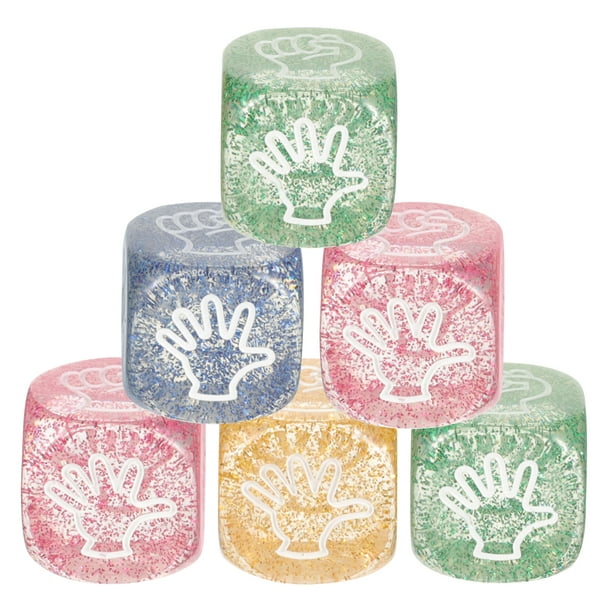 6 dados para juegos de mesa de fiesta, juguetes creativos, accesorios portátiles para juegos de dados.