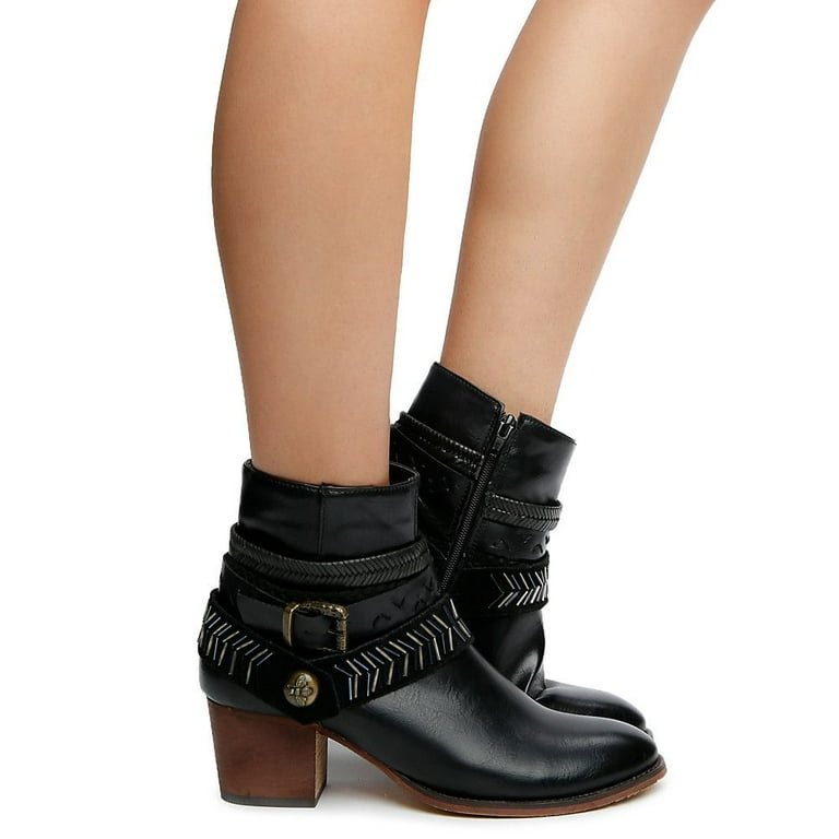 Western buckle outlet ankle boots