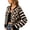 Black, variant on Women's Leopard Print Cardigan Sweaters Striped Sleeve Button Up Sweater Long Crewneck Fall Winter Fashion Casual Top (Navy, L)