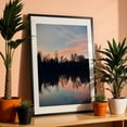thumbnail image 3 of French lake - France Photography Sunset Lake Silhouette Nature Water Scenic Black Framed Wall Art Print 12 x 18 inches, 3 of 8