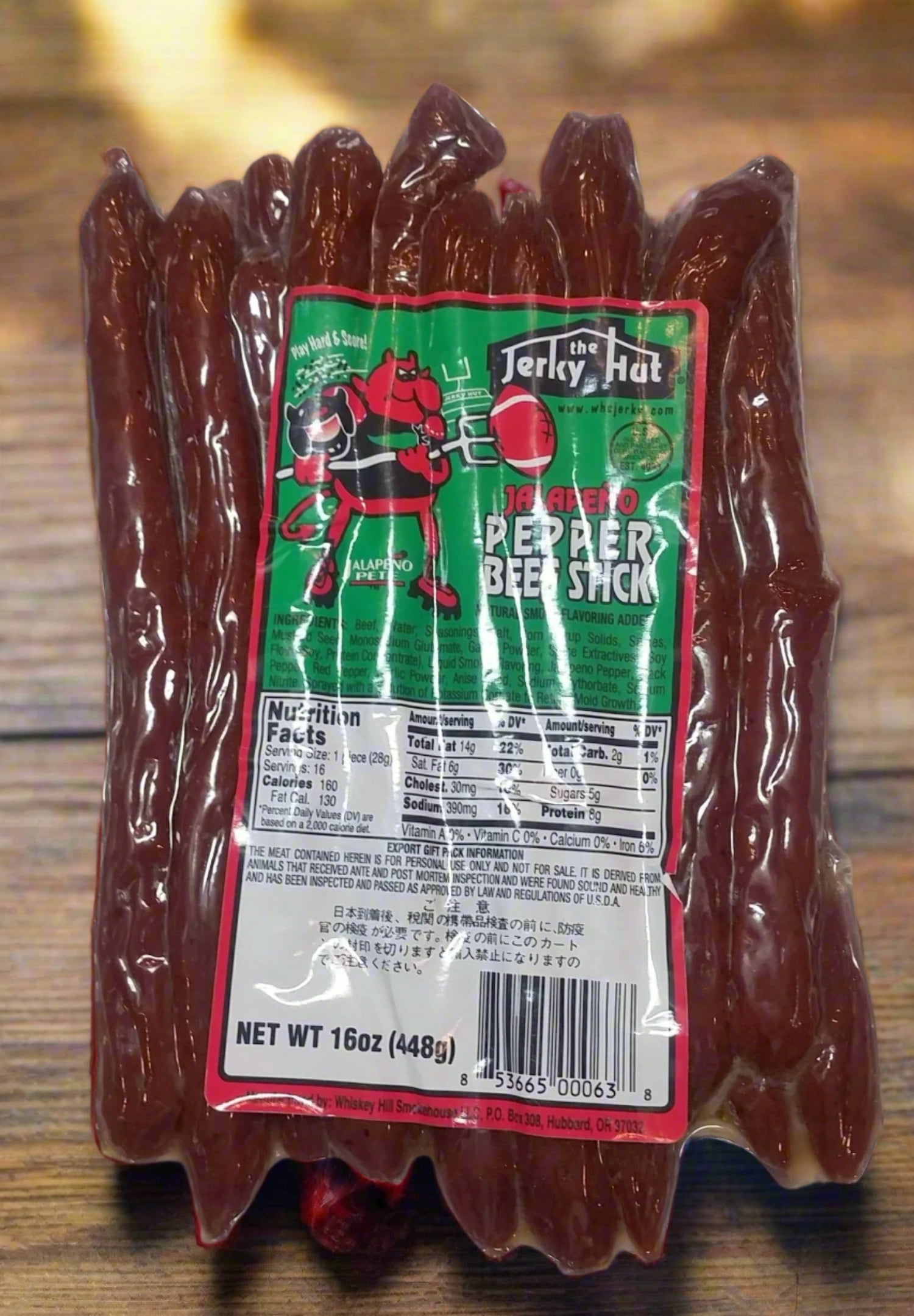 The Jerky Hut Jalapeno Beef Sticks, 1 lb.
