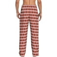 thumbnail image 3 of Xecao Red and Brown Squares Men's Straight Lounge Pajama Pants: The Ultimate in Comfortable Sleepwear, 3 of 9