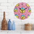 thumbnail image 3 of Cartoon Cute Yellow Chick Round Wall Clock Silent Battery Operated Home Decor for Living Room Bedroom, 3 of 7