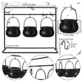 thumbnail image 3 of HUASHENG Halloween Cauldron Candy Serving Bowls On Two Tier Rack 3 Pack Plastic Candy Pot Holders For Home Indoor Kids Outdoor Decor Halloween Decoration, 3 of 9