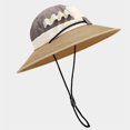 thumbnail image 3 of Summer Sun Hat for Men Women Wide Brim Quick Dry Straw Spliced Bucket Hat Breathable Outdoor Fishing Hiking Safari Cap Adjustable Chin Strap for Adults Everyday Casual Apparel Accessories Gear Set, 3 of 4
