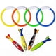 thumbnail image 1 of 8 Pieces Dive Toys Set for Pool Training, Includes Diving Rings and Throwing Bands for Kids and Adults, 1 of 5