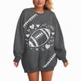 thumbnail image 4 of Towmus Women's 2025 Autumn Winter Casual Rugby and Love Printed Crewneck Long Sleeve Sweatshirt Loose Pullover Tops, 4 of 6