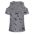 thumbnail image 4 of Mode Décontractée pour Femmes Imprimé Manches Courtes Col Rond Blouses Chemises, 4 of 4