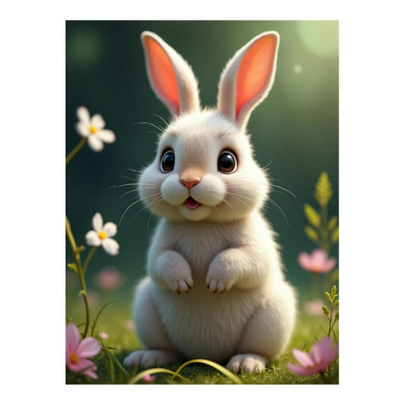 Diamond Art Kits for Adults - Classic Bunny Pearl Print No.102 5D Frameless Dimond Painting Kit for Adults Beginner, Round Diamond Kits for Home Wall Decor, Gift for Women