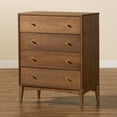 thumbnail image 5 of Baxton Studio Landis Mid-Century Modern Ash Walnut Finished Wood 4-Drawer Chest, 5 of 23