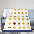 thumbnail image 1 of Hipster Facial Expression Throw Blanket, Fluffy Soft Cozy Blanket Flannel Plush Microfiber Couch Throw 60"x50", 1 of 7