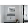 thumbnail image 6 of Amazon 30" White Wood Floating Vanity with Gray Top and Chrome Trim, 6 of 10