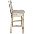 thumbnail image 6 of Montana Collection Barstool w/ Back, w/ Laser Engraved Bear Design, Ready to Finish, 6 of 10