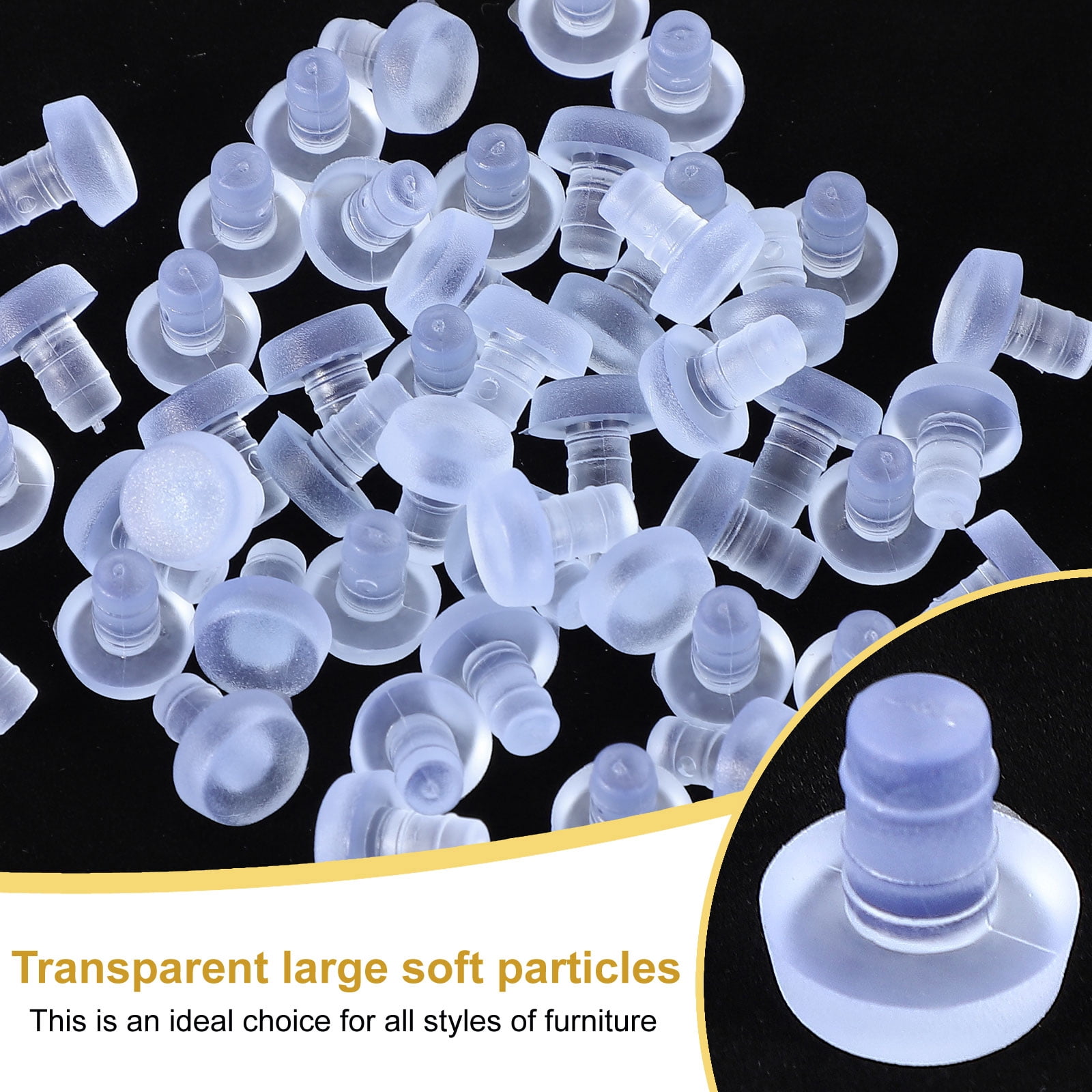 Unique Bargains 50Pcs Soft Stem Clear Bumpers Rubber Grippers Anti-Slip Pads