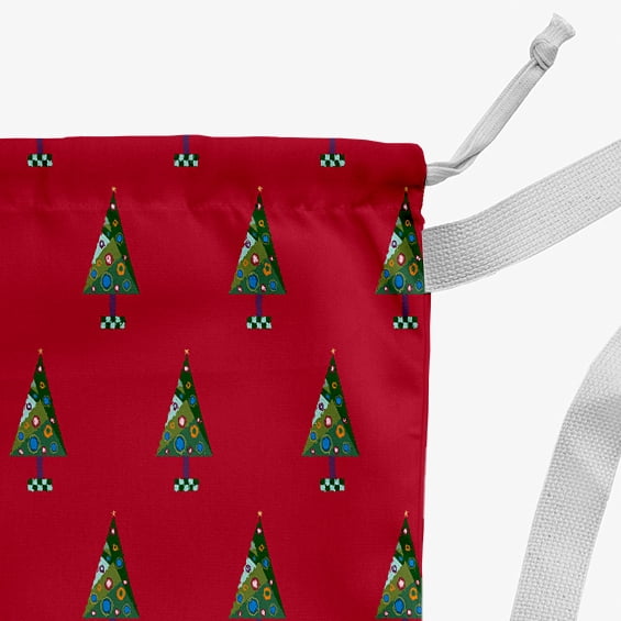 Simply Daisy Crazy Christmas 28 x 36 in Red Laundry Bag
