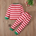 thumbnail image 4 of GPAECEAD Boys Girls Striped 2 Piece Kids Pajamas Set 100% Cotton Red, 4 of 9