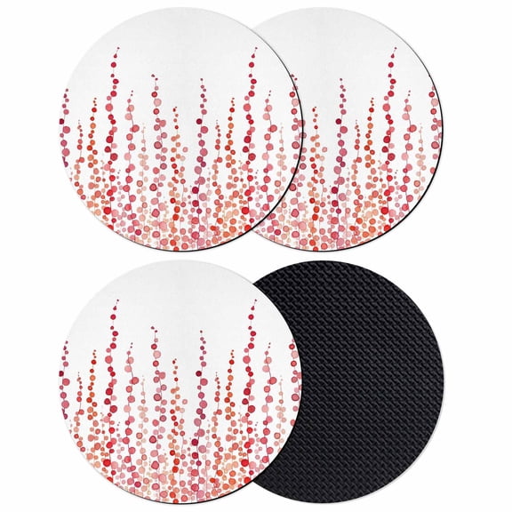 Red Coasters Set of 4, Absorbent Coasters for Drinks, Polka Dots Watercolor Abstract Art Coaster for Desk Coffee Table Protection, Home Decor House Warming Gifts 4"