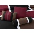 thumbnail image 3 of Chezmoi Collection 7-Piece Medallion Patchwork Comforter Set, California King, Burgundy/Brown/Black, 3 of 5