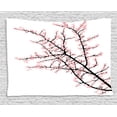 thumbnail image 1 of Floral Decor Tapestry, Cherry Branch with Pink Blossom Traditional Style Illustration Asian Print, Wall Hanging for Bedroom Living Room Dorm Decor, 80W X 60L Inches, Pink Black, by Ambesonne, 1 of 2