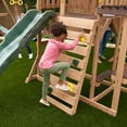 KidKraft Lawnmeadow Wooden Outdoor Swing Set with Slide and Monkey Bars