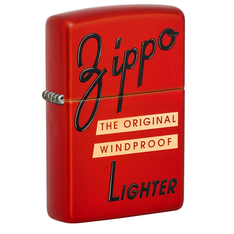 Zippo Red Box Top Design Metallic Red Pocket Lighter