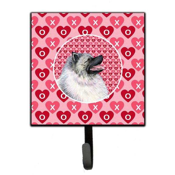 Keeshond Hearts Love and Valentines Day Portrait Leash or Key Holder