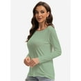 thumbnail image 6 of Womens Crewneck Long Sleeve Casual Basics Fall Solid T-Shirt, 6 of 6