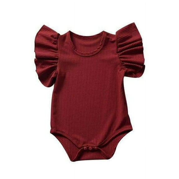 0-18M Newborn Infant Baby Girl Cotton Bodysuit Short Sleeve Jumpsuit Clothes Set