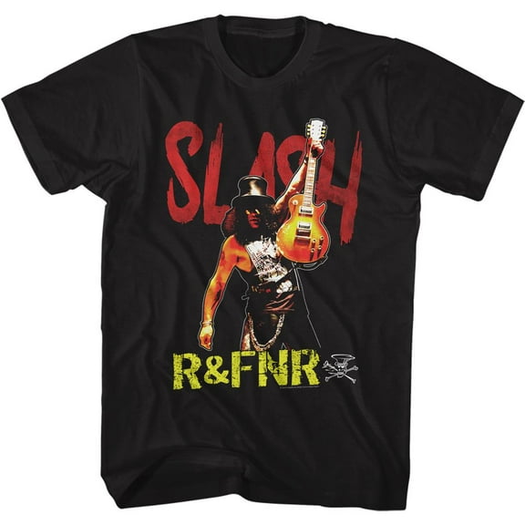 Slash Guns N Roses R and R Black Adult T-Shirt